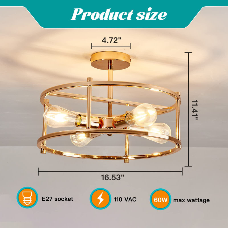 Mercer41 Dawt Semi Flush Mount Wayfair